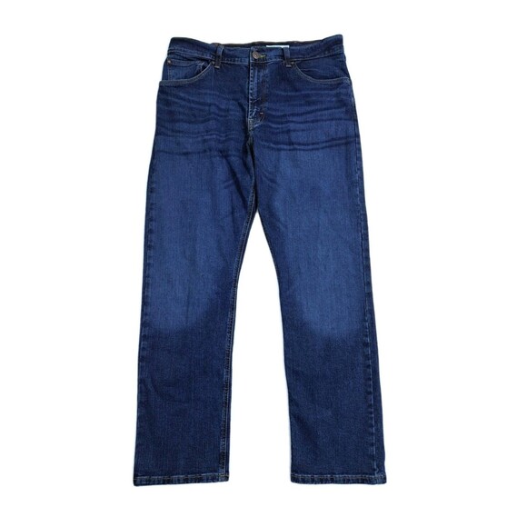 Wrangler Jeans Mens 34x30 Blue Premium Denim Regular Fit Straight Dark Wash - Picture 1 of 10